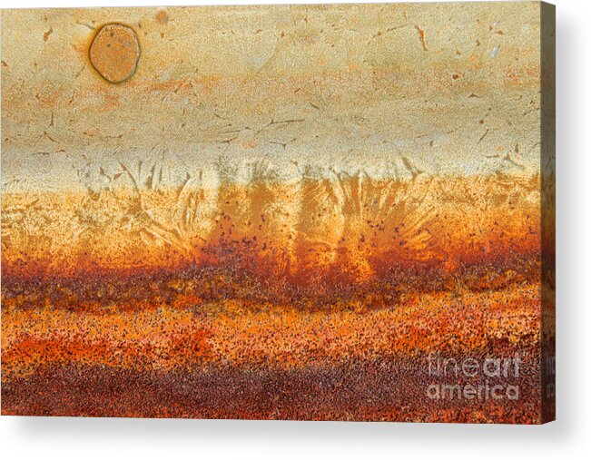Flat Rock Cellars Acrylic Print featuring the photograph Sunset in Rust by Marilyn Cornwell