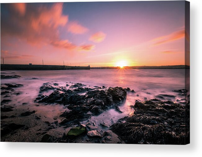 Beach Acrylic Print featuring the photograph Sunset in Skerries - Ireland - Seascape photography by Giuseppe Milo