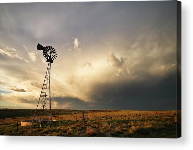 New Mexico Acrylic Print featuring the photograph Sunset near Santa Rosa New Mexico by Ryan Crouse