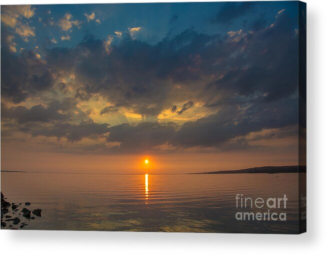 Cheryl Baxter Photography Acrylic Print featuring the photograph Sunset on Lake Nipissing by Cheryl Baxter