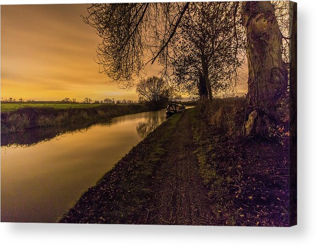 Uk Acrylic Print featuring the photograph Sunset on the Grand Union Canal by ReDi Fotografie