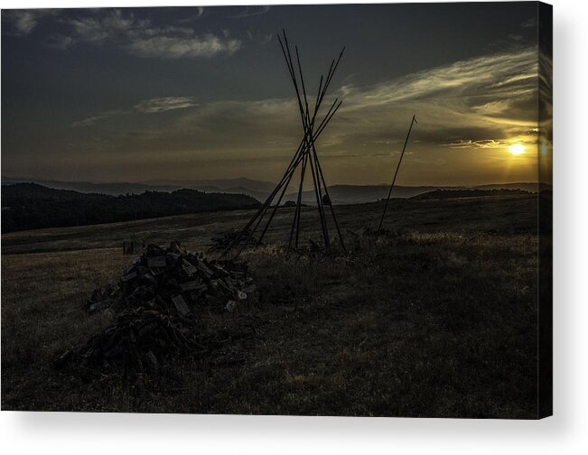 Landscape Acrylic Print featuring the photograph Sunset on the High Prairie by Teresa Herlinger