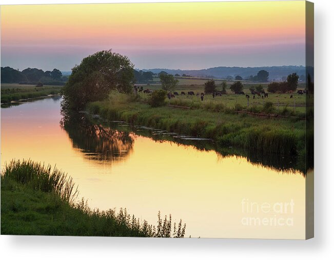 Sunset Acrylic Print featuring the photograph Sunset on the River by Perry Rodriguez