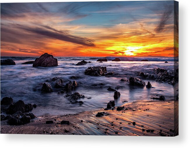 Beach Acrylic Print featuring the photograph Sunset on the Rocks by Jason Roberts