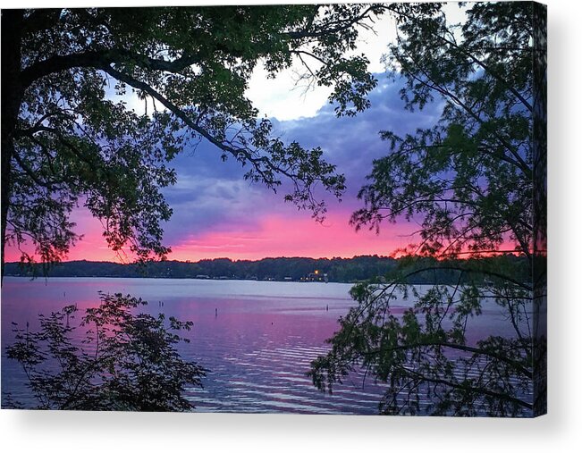 Water Acrylic Print featuring the photograph Sunset Over Lake Cherokee by Phil And Karen Rispin