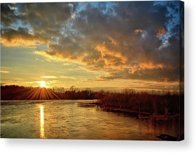 Sunset Acrylic Print featuring the photograph Sunset Over Marsh by Bonfire Photography