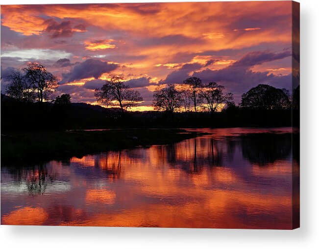 Sunset Acrylic Print featuring the photograph Sunset Reflections by Inge Riis McDonald