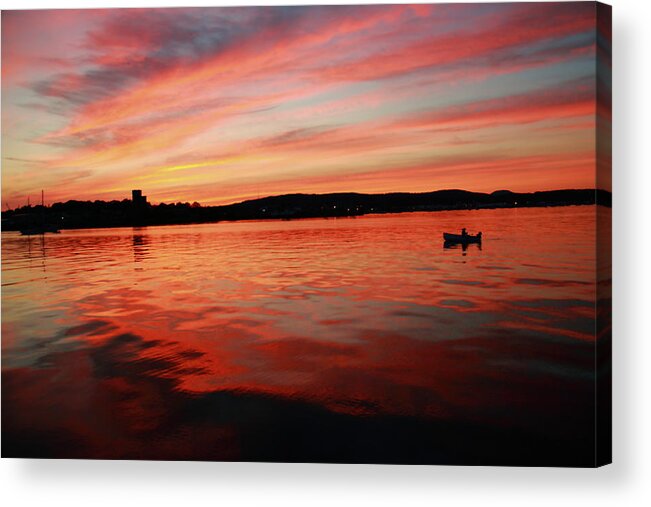 Seascape Acrylic Print featuring the photograph Sunset Row by Doug Mills