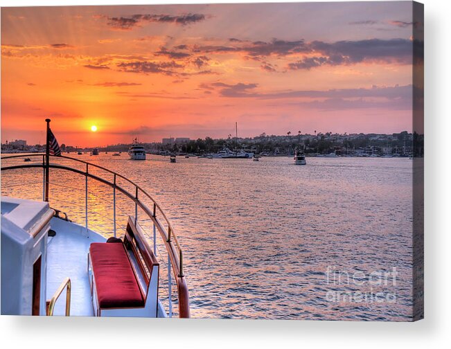 Sunset Acrylic Print featuring the photograph Sunset Sail by Eddie Yerkish