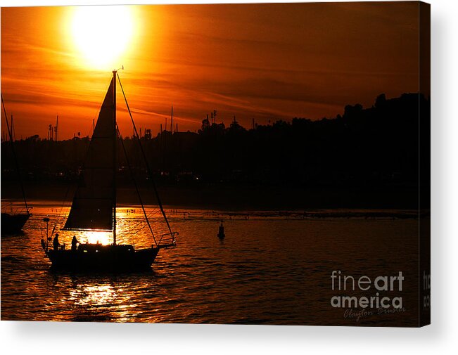 Clay Acrylic Print featuring the photograph Sunset Sailing by Clayton Bruster