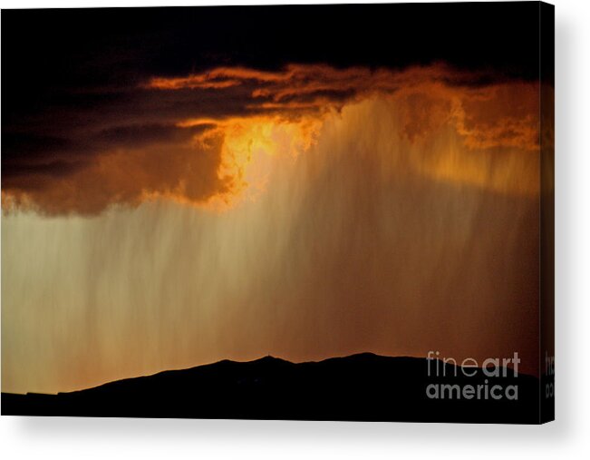Thunderstorms Acrylic Print featuring the photograph Sunset Thunderstorm by John Langdon