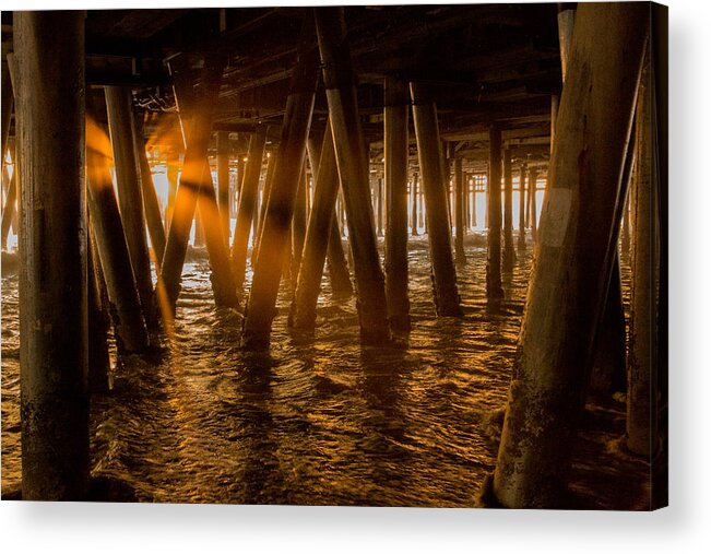 Architecture Acrylic Print featuring the photograph Sunset Under The Pier by Garry Loss