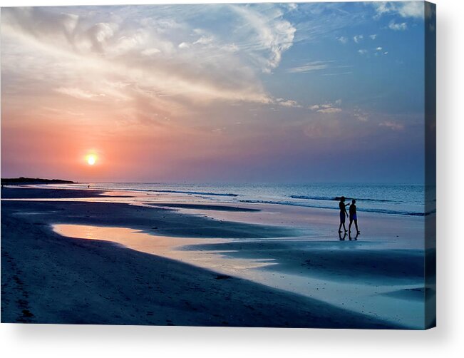 Landscape Acrylic Print featuring the photograph Sunset Walk by Peter OReilly