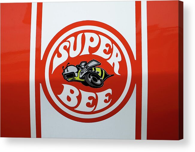 Dodge Acrylic Print featuring the photograph Super Bee Emblem by Mike McGlothlen