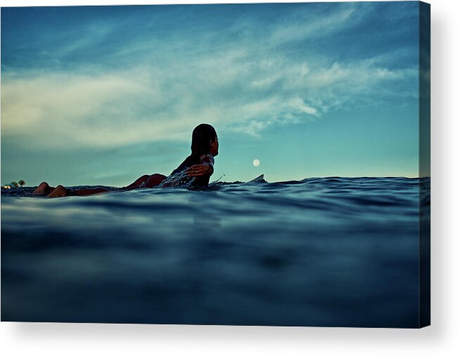 Surfing Acrylic Print featuring the photograph Super Moon by Nik West