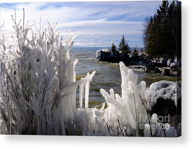 Ice Formations Acrylic Print featuring the photograph Superior Ice Formations by Sandra Updyke