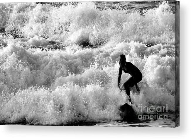Surfer Acrylic Print featuring the photograph White Surf by Debra Banks