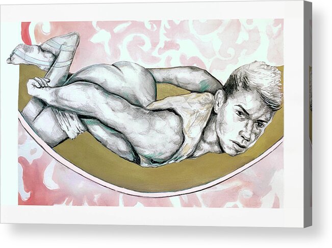 Nude Figure Acrylic Print featuring the painting Surrender or Sacrifice by Rene Capone