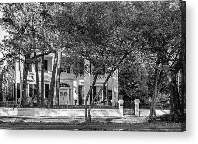 Home Acrylic Print featuring the photograph Sweet Home New Orleans - Watching The World Go By - bw by Steve Harrington