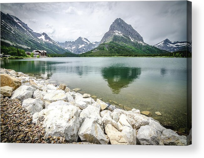 Glacier Acrylic Print featuring the photograph Swiftcurrent Lake by Margaret Pitcher