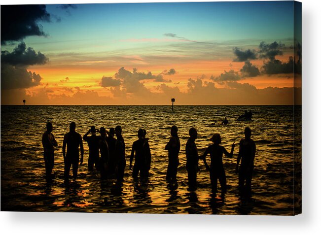 Landscape Acrylic Print featuring the photograph Swimmers Sunrise by Joe Shrader