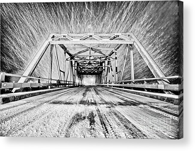 Surf City Acrylic Print featuring the photograph Swing Bridge Blizzard by DJA Images