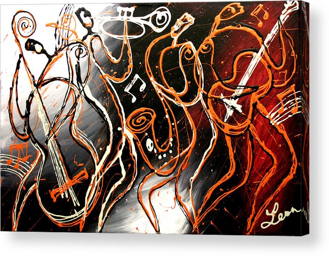 West Coast Jazz Acrylic Print featuring the painting Swing by Leon Zernitsky