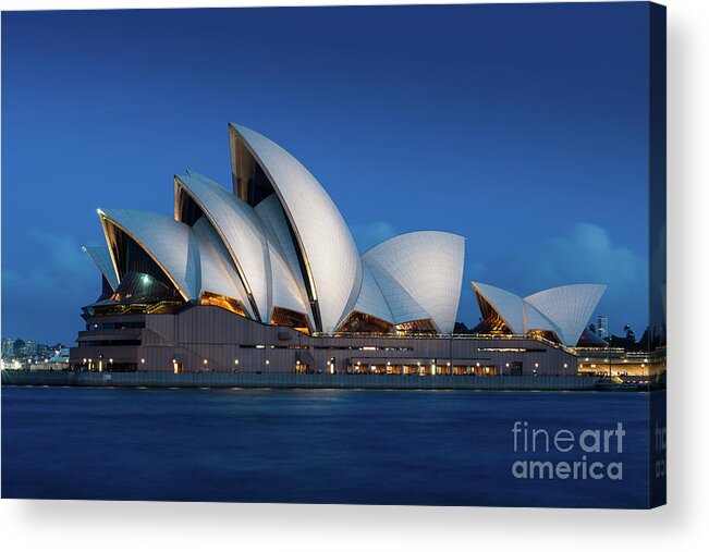 Aussie Acrylic Print featuring the photograph Sydney Opera House after dark by Andrew Michael