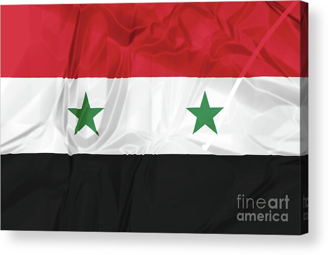 Syrian Acrylic Print featuring the photograph Syria National Flag by Benny Marty
