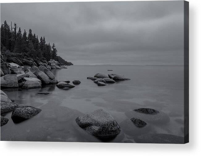 Landscape Acrylic Print featuring the photograph Tahoe in Black and White by Jonathan Nguyen