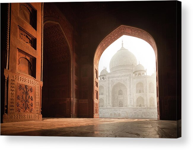 Agra Acrylic Print featuring the photograph Taj Mahal Mosque View III by Erika Gentry
