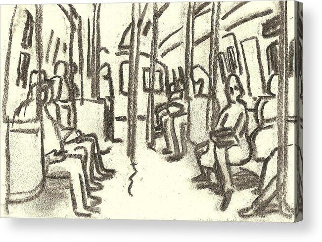 Subway Acrylic Print featuring the painting Take the A Train, NYC by Thor Wickstrom