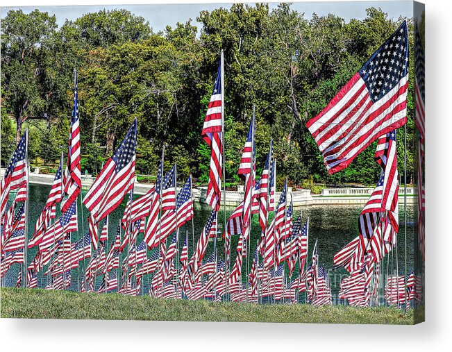 American Flag Acrylic Print featuring the photograph Taking the Hill by John Freidenberg