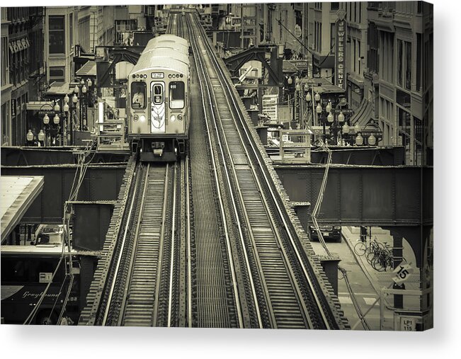 Chicago Acrylic Print featuring the photograph Taking the L by Tony HUTSON