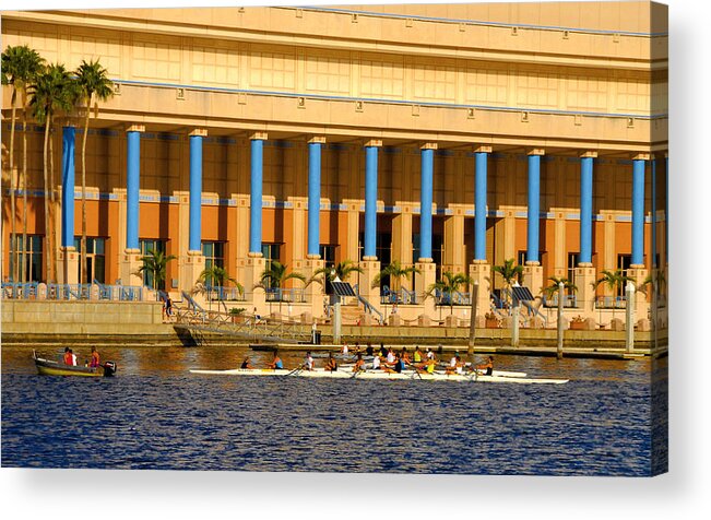 Tampa Florida Acrylic Print featuring the photograph Tampa rowing by David Lee Thompson