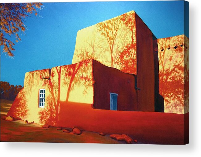 Southwest Acrylic Print featuring the painting Taos Tapestry by Cheryl Fecht