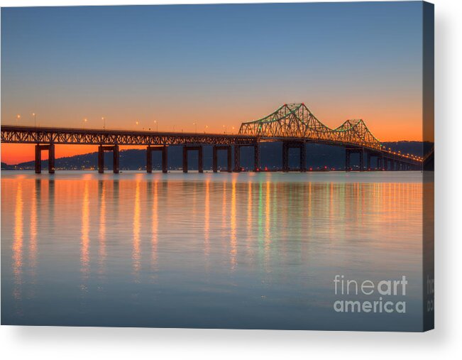 Clarence Holmes Acrylic Print featuring the photograph Tappan Zee Bridge after Sunset II by Clarence Holmes