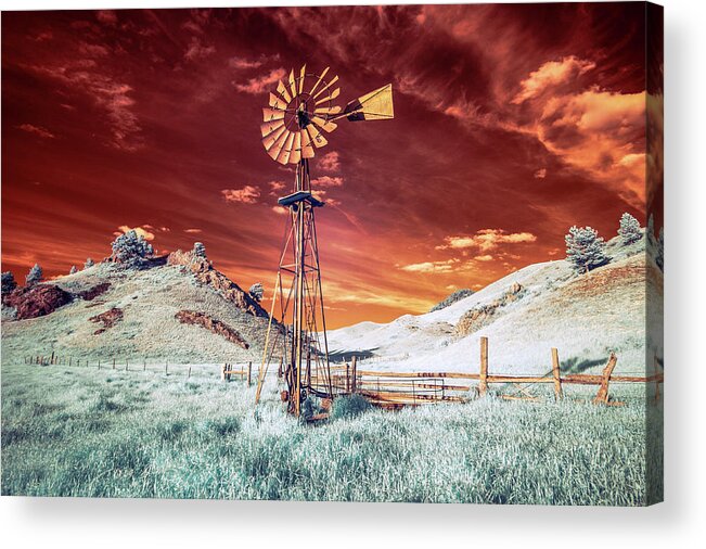 Windmill Acrylic Print featuring the photograph Tarnished Windmill by Todd Klassy