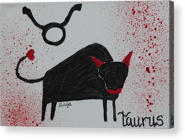 Taurus Acrylic Print featuring the painting Taurus by Sladjana Lazarevic