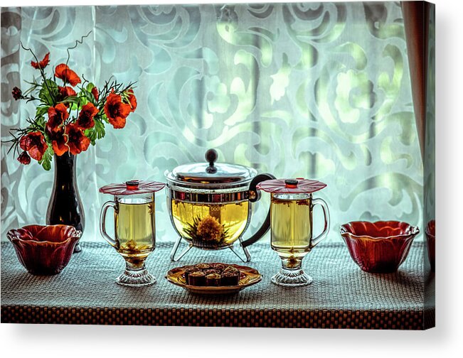 Tea Acrylic Print featuring the photograph Tea Time by Lilia S