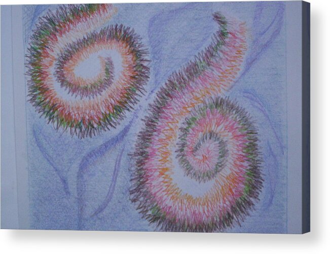 Abstract Acrylic Print featuring the drawing Teach Me by Suzanne Udell Levinger