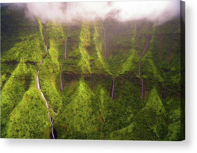 Hawaii Acrylic Print featuring the photograph Tears of Waialeale by Ryan Moyer