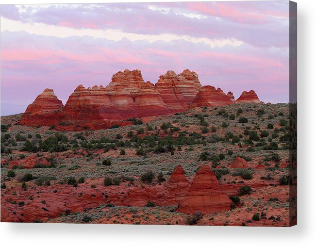 Sunset Acrylic Print featuring the photograph Teepees Sunset - Coyote Buttes by Brett Pelletier