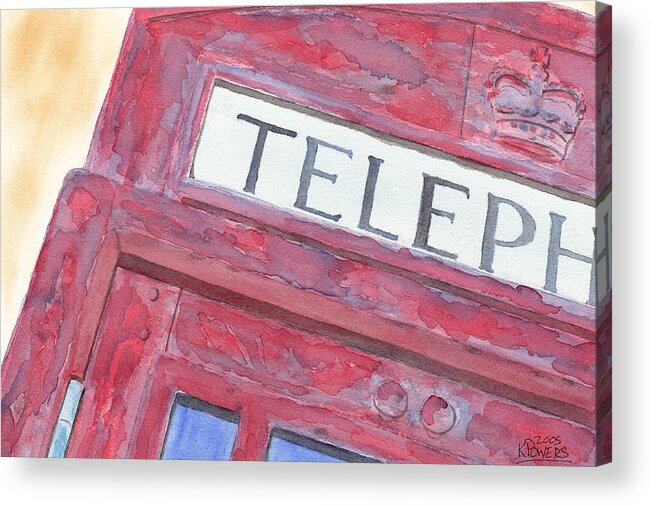 Telephone Acrylic Print featuring the painting Telephone Booth by Ken Powers