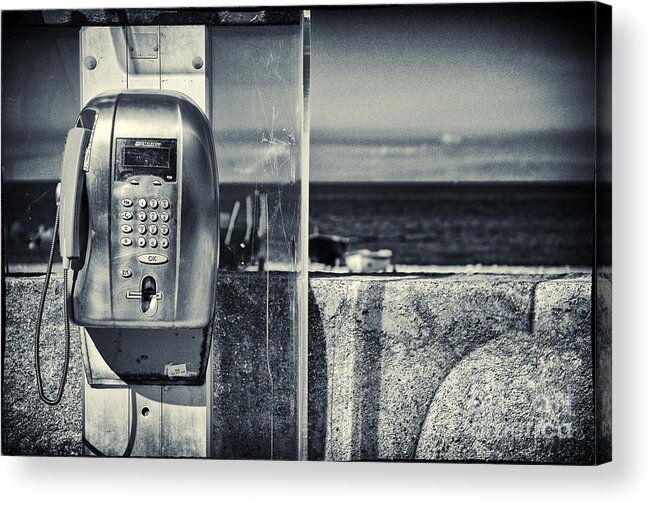 Telephone Acrylic Print featuring the photograph Telephone by the sea by Silvia Ganora