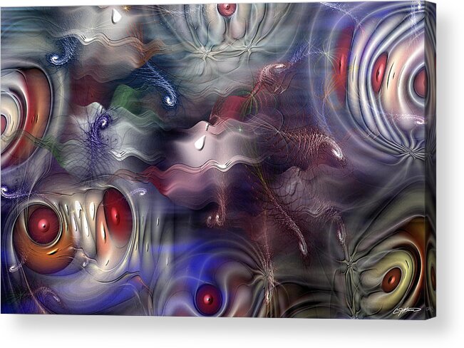 Abstract Acrylic Print featuring the digital art Televisia by Casey Kotas