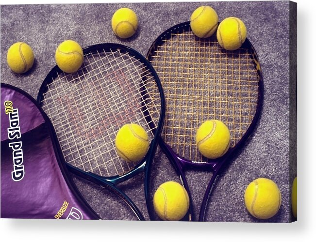 Tennis Acrylic Print featuring the photograph Tennis Still Life 3 by Steve Ohlsen