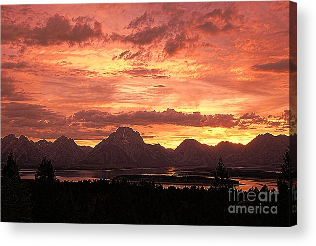 Sunset Acrylic Print featuring the photograph Teton Sunset by Mark Jackson