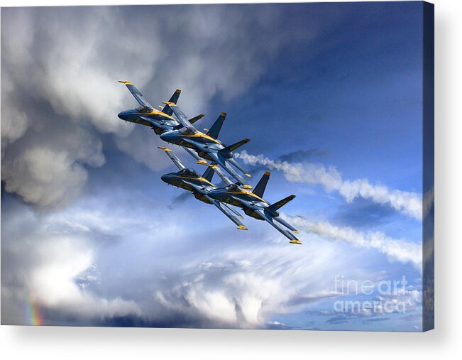 Blue Angels Acrylic Print featuring the digital art The Angels by Airpower Art
