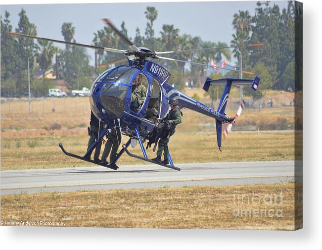 Riverside Police Department Acrylic Print featuring the photograph The Arrival by Tommy Anderson